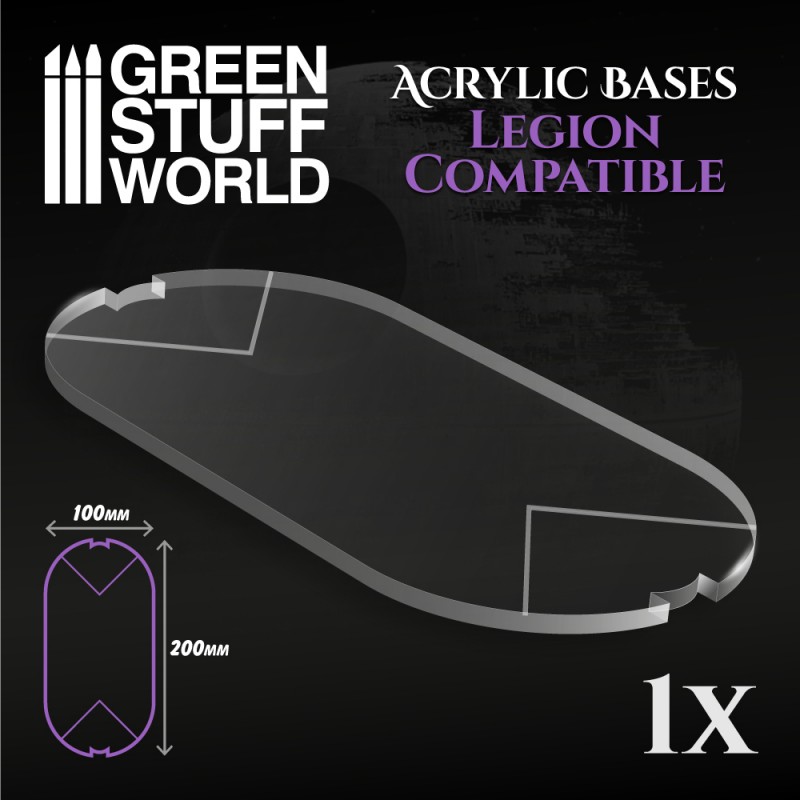 Acrylic Bases Oval Pill 100x200mm (Legion)