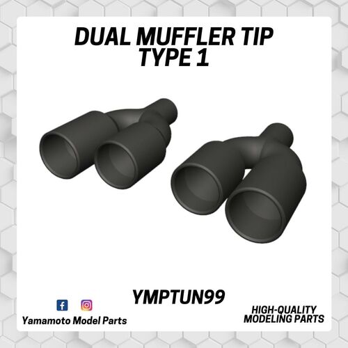 1:24 Dual Muffler tip Type 1