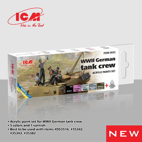 WWII German Tank Crew Acrylic Paints Set