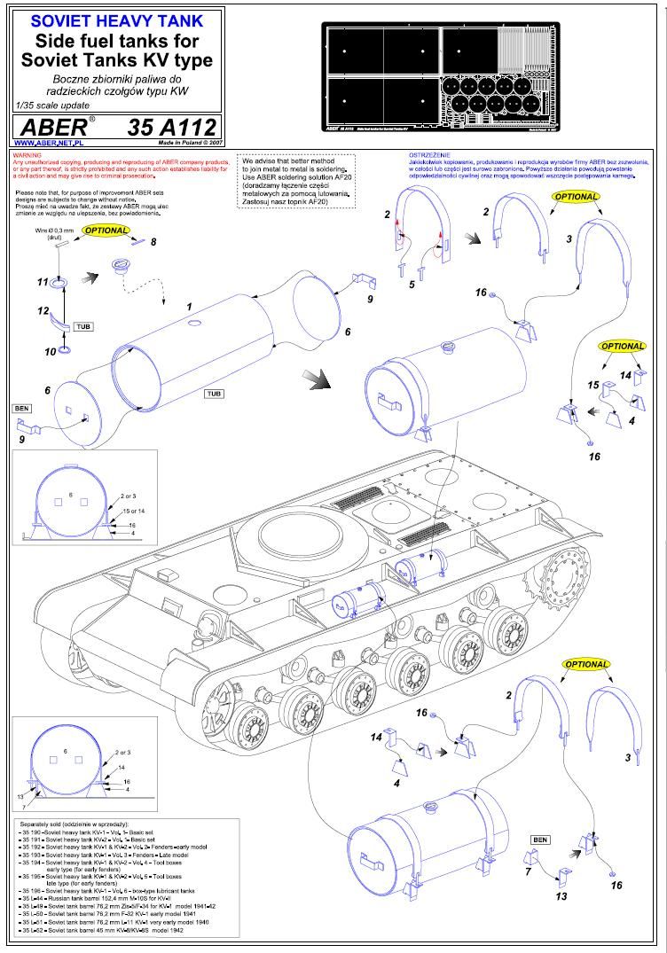 135 Side fuel tanks for soviet tanks KV type