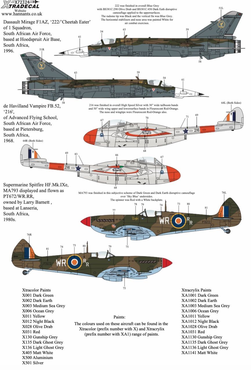 172 SAAF Fighters/Attack Aircraft Post War to Modern Day Collection Pt2